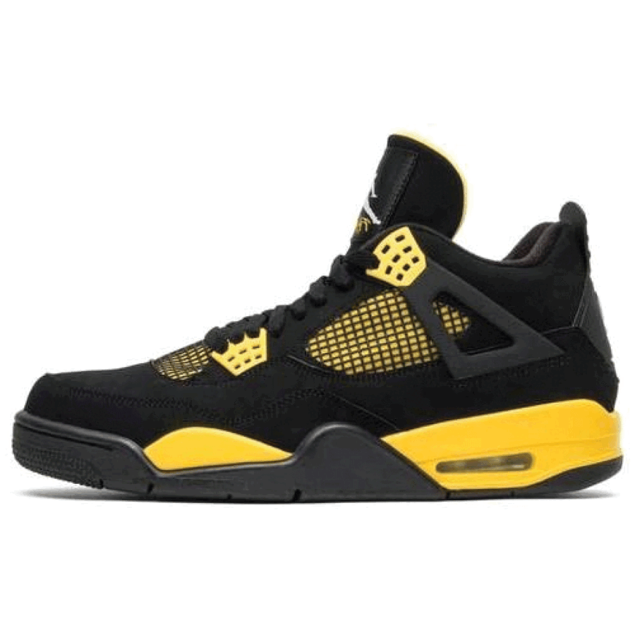 This is the lefts side shoe of Air Jordan 4 Retro Yellow Thunder